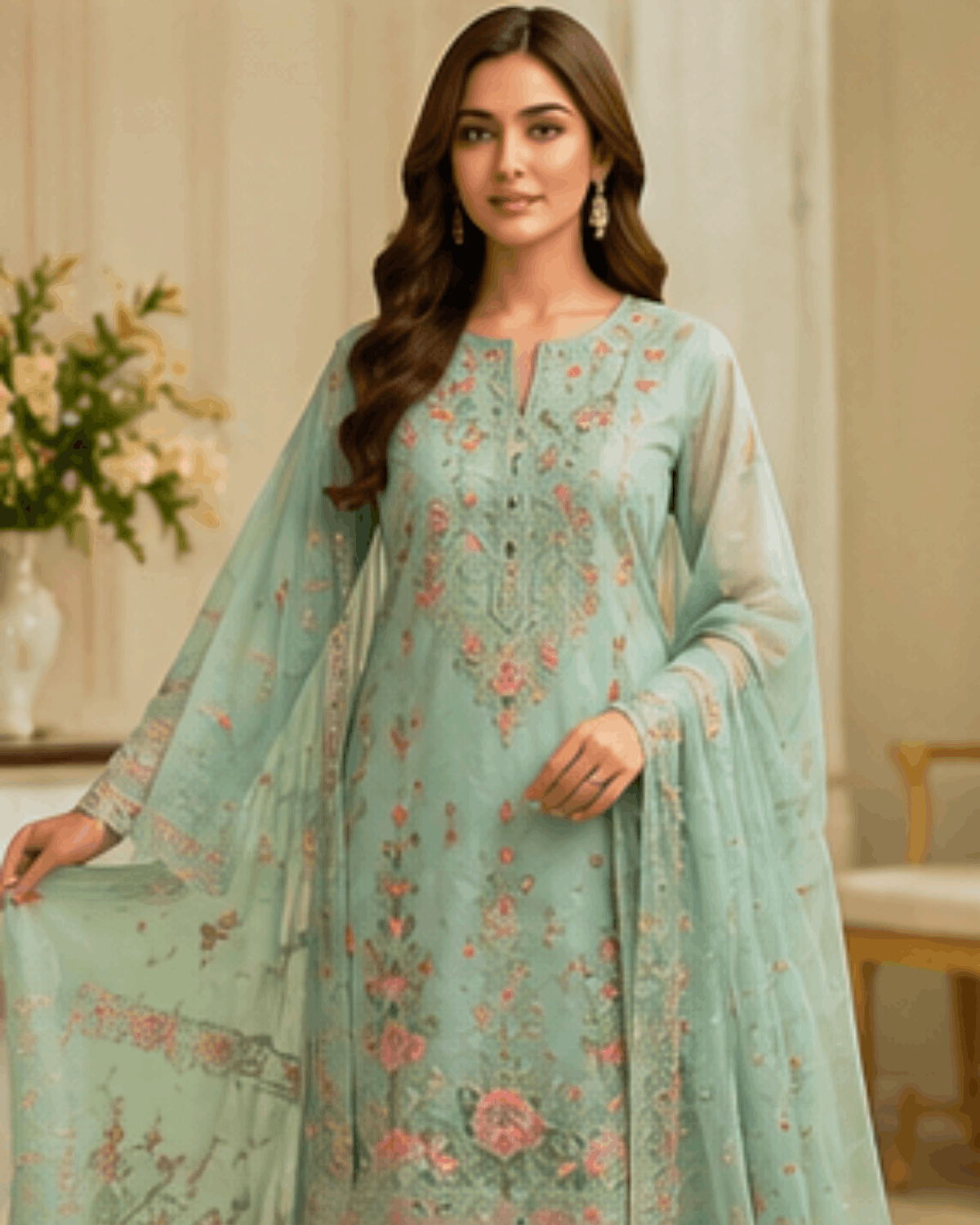 Elegant Lawn Embroidered Suit